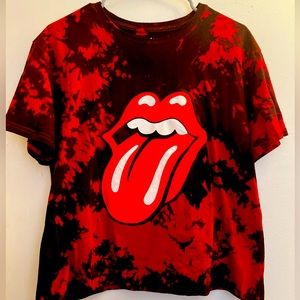 The Rolling Stones Black & Red Tongue Logo Women’s T-Shirt Size XL